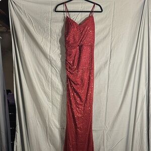 Elegant Maroon Sequin Dress